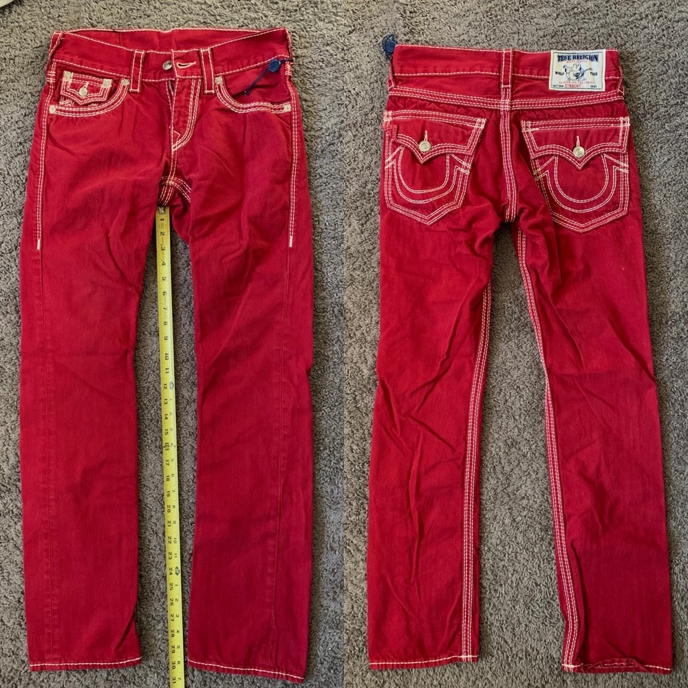 Red True Religion Jeans - Straight with Flaps
